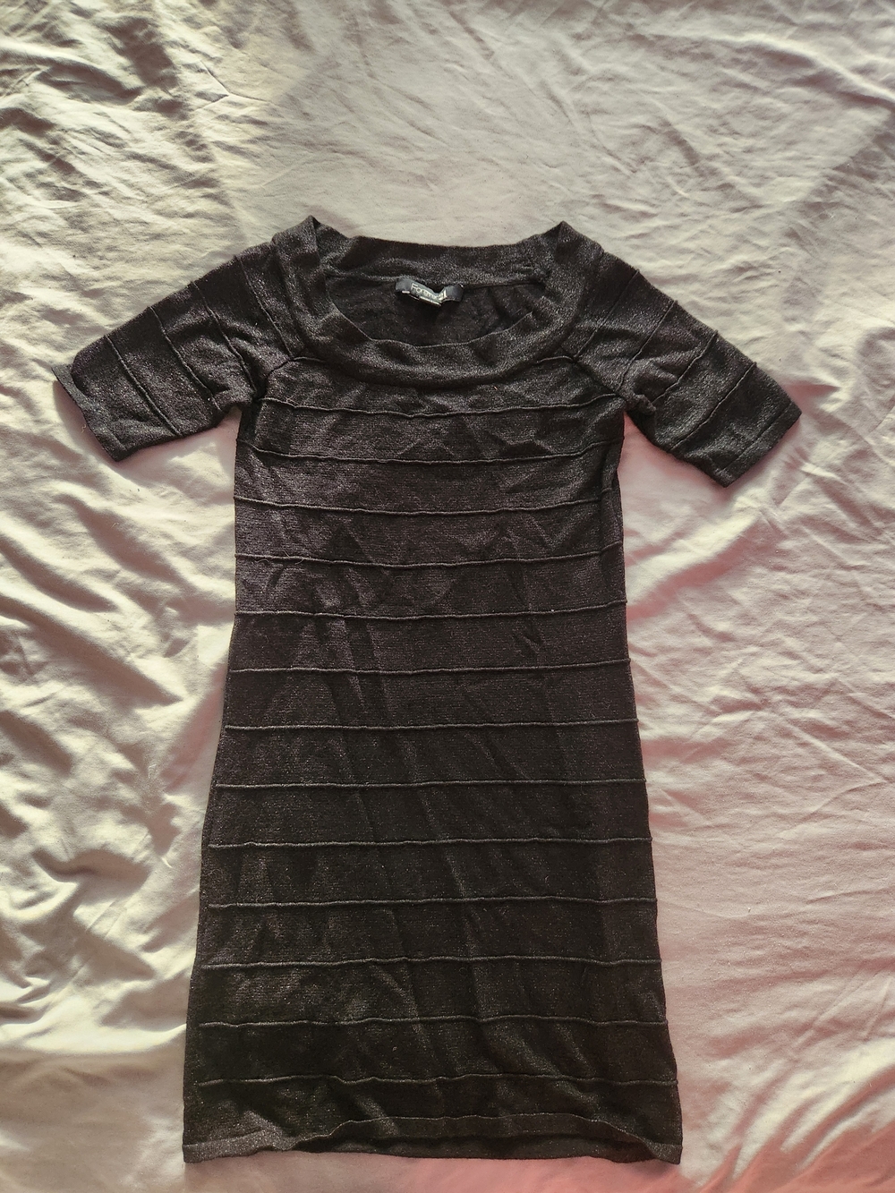 Forever 21 Black Ribbed Midi Dress